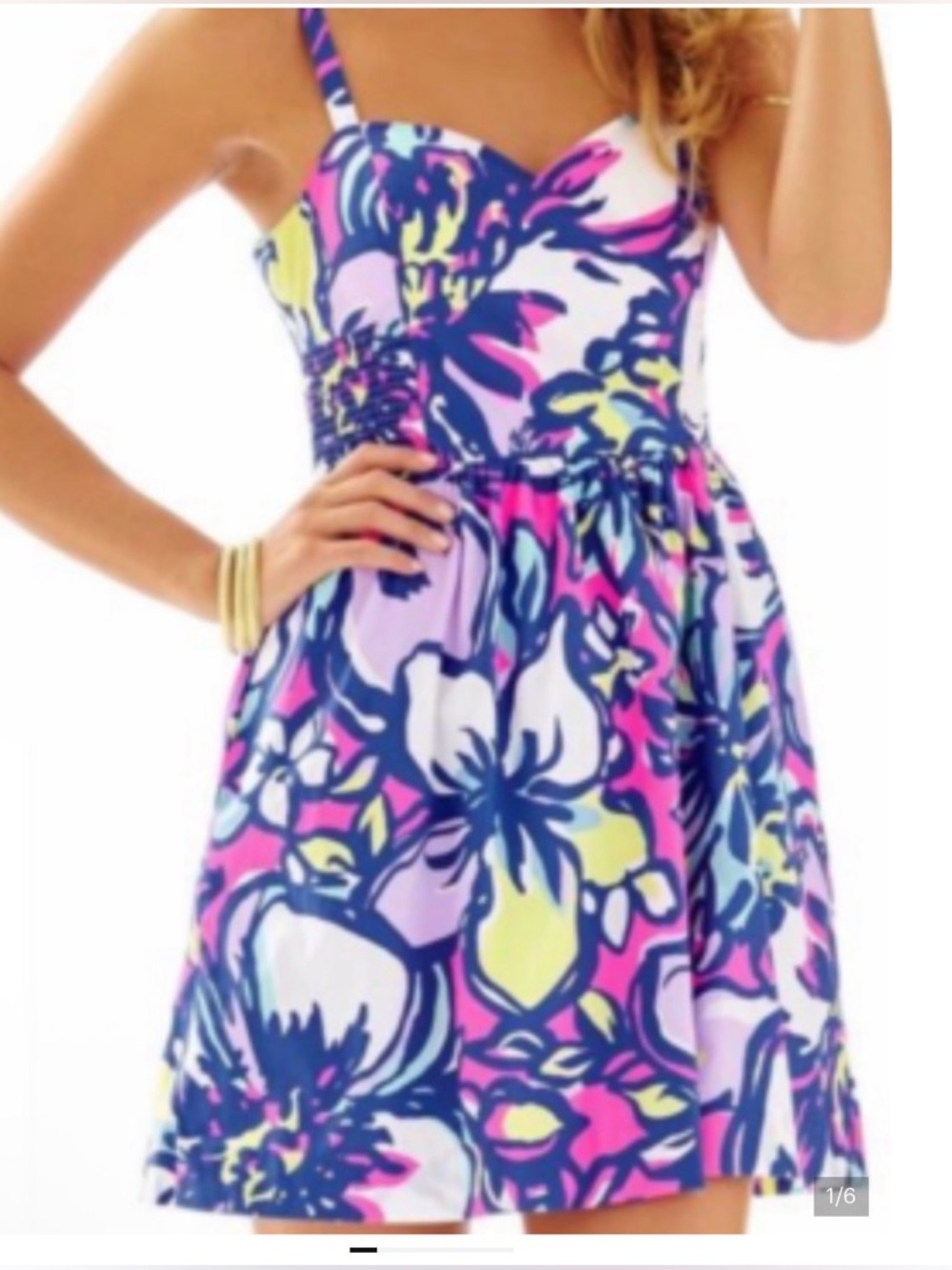 Lilly Pulitzer Multicolor Floral Sundress - Pink, Blue, Yellow, White